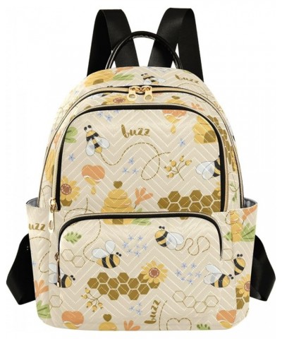 Bees Backpack Purse for Women Fashion Ladies Shoulder Bags Travel Bag Back Pack Weekend Bag,S Medium $15.50 Backpacks