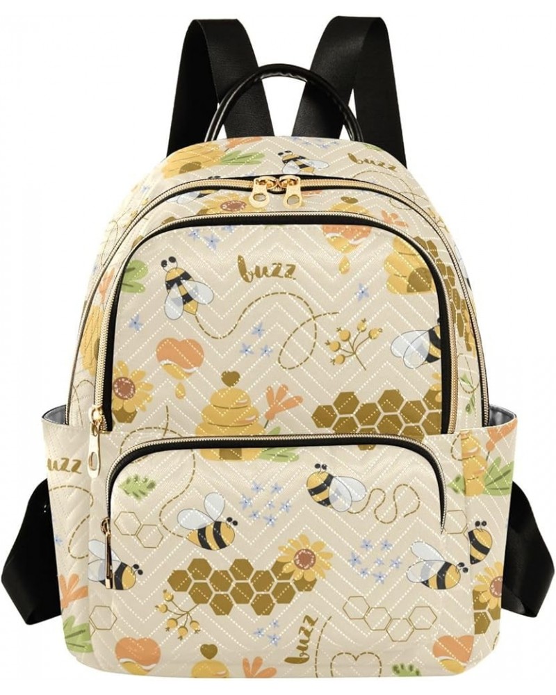 Bees Backpack Purse for Women Fashion Ladies Shoulder Bags Travel Bag Back Pack Weekend Bag,S Medium $15.50 Backpacks