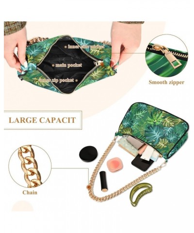 Tropical Green Leaf Women Hand Bag, Party Clutch Purse, Polyester & Aluminum Alloy Tropical Leaf Turtle Leaf $11.95 Handbags