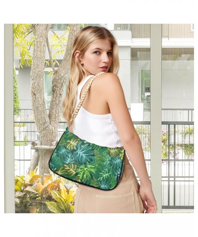 Tropical Green Leaf Women Hand Bag, Party Clutch Purse, Polyester & Aluminum Alloy Tropical Leaf Turtle Leaf $11.95 Handbags