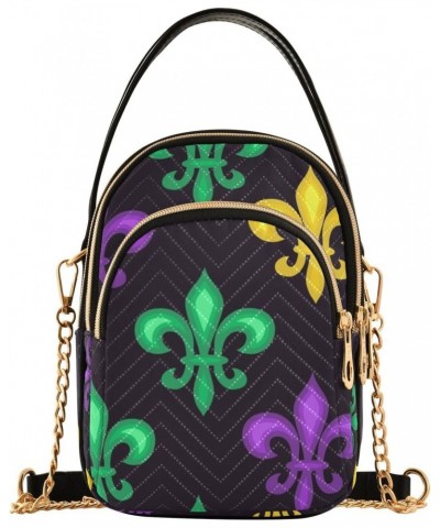 Mardi Gras Party Lilies Crossbody Bags for Women Cross Body Bags Cell Phone Purse with Chain Strap for Travel Women $14.55 Cr...