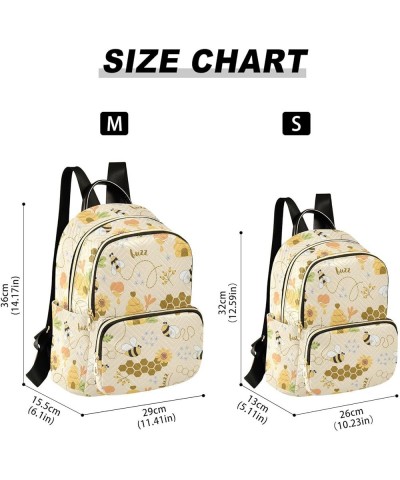 Bees Backpack Purse for Women Fashion Ladies Shoulder Bags Travel Bag Back Pack Weekend Bag,S Medium $15.50 Backpacks