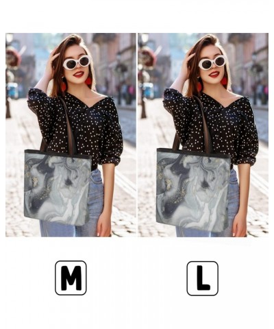 Marble Texture Grey Large Tote Bag For Women Shoulder Handbags with Zippper Top Handle Satchel Bags for Shopping Travel Gym W...