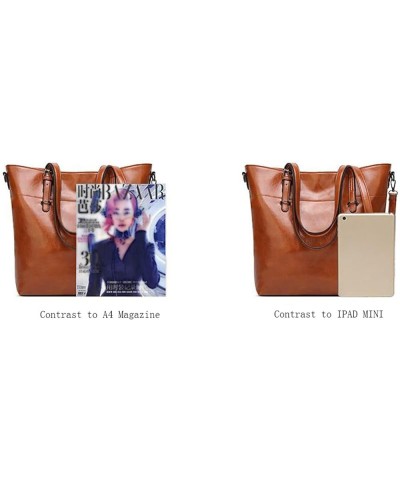 Fashion Tote Handbag Women Shoulder Bag Clutch 4Pcs Set Pu Leather Purse Dark Brown $20.67 Satchels