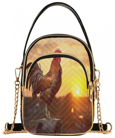 Rooster Sunset Farmhouse Joko lvery Cross Body Purse Handbag Crossbody Bags Chain Shoulder Bag for Women Work Gifts $10.12 Cr...