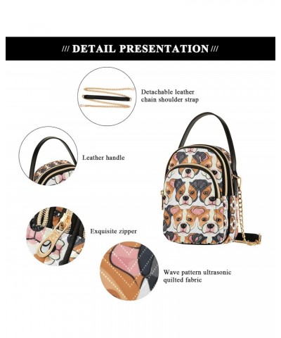 Crossbody Bag for Women, Dog Face Phone Purse Detachable Chain Bag Shoulder Handbag Wallet $12.71 Crossbody Bags