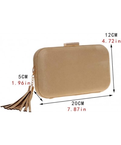 Faux Suede Evening Bags Women Tassel Clutch Bags Red $13.92 Evening Bags