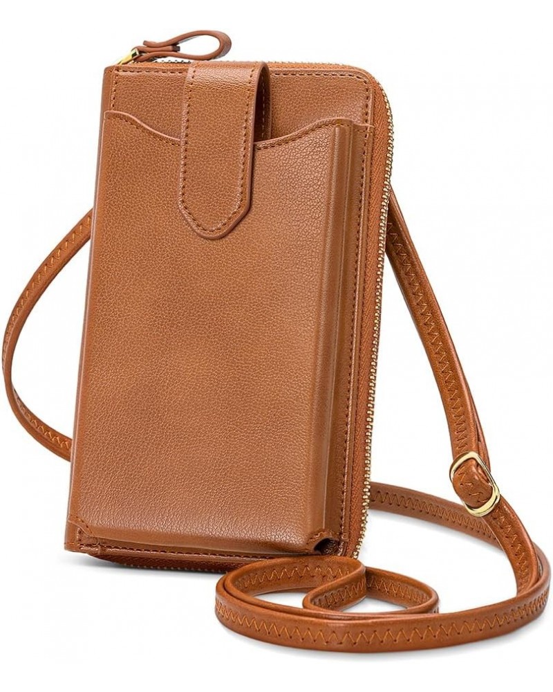 Small Crossbody Cell Phone Purse for Women, Lightweight Mini Shoulder Bag Wallet with Credit Card Slots Z01-brown $10.56 Cros...