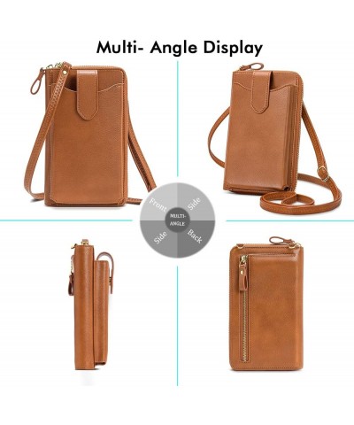 Small Crossbody Cell Phone Purse for Women, Lightweight Mini Shoulder Bag Wallet with Credit Card Slots Z01-brown $10.56 Cros...