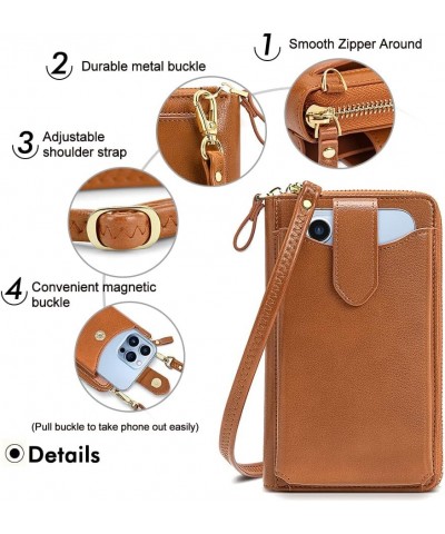 Small Crossbody Cell Phone Purse for Women, Lightweight Mini Shoulder Bag Wallet with Credit Card Slots Z01-brown $10.56 Cros...