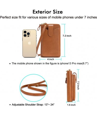 Small Crossbody Cell Phone Purse for Women, Lightweight Mini Shoulder Bag Wallet with Credit Card Slots Z01-brown $10.56 Cros...