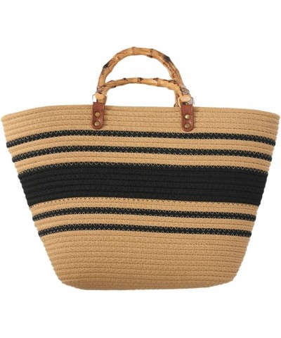 Woven Tote Bag Handbags for Women Large Capacity Straw Hobo Bag Purse Summer Straw Beach Bag Handbag Striped Woven Straw Bag ...