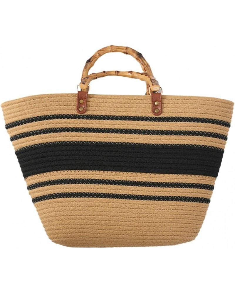 Woven Tote Bag Handbags for Women Large Capacity Straw Hobo Bag Purse Summer Straw Beach Bag Handbag Striped Woven Straw Bag ...