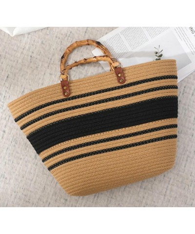 Woven Tote Bag Handbags for Women Large Capacity Straw Hobo Bag Purse Summer Straw Beach Bag Handbag Striped Woven Straw Bag ...