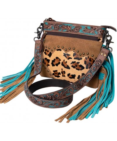 Bags KBG177 CROSS BODY Hand Tooled Embossed Hair-on Genuine Leather women bag western handbag purse $30.36 Totes