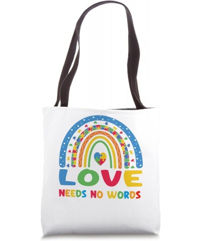 Love Needs No Words Autism Awareness, Be kind kids Tote Bag $10.56 Totes