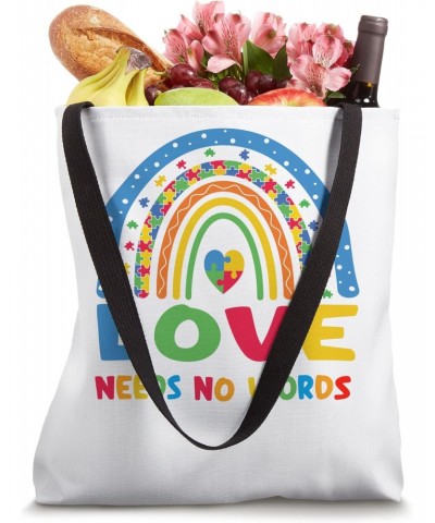 Love Needs No Words Autism Awareness, Be kind kids Tote Bag $10.56 Totes