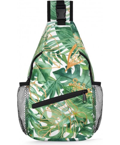 Palm Leaves Sling Bag for Women Crossbody Backpack Purse Shoulder Casual Daypack Cross Body Bags for Travel Cycling Hiking $1...