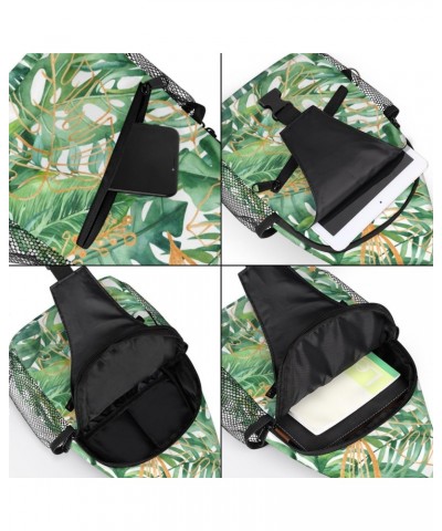 Palm Leaves Sling Bag for Women Crossbody Backpack Purse Shoulder Casual Daypack Cross Body Bags for Travel Cycling Hiking $1...