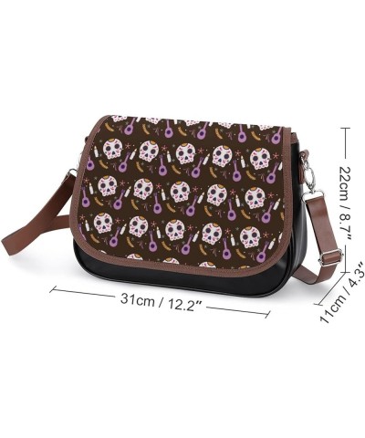 Printed Crossbody Bags Women City Leather Shoulder Bag Satchel Hobo Bags Trendy Wolf Painting Color3 $21.50 Hobo Bags