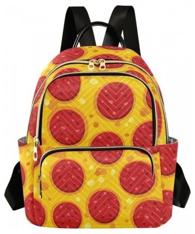 Women's Small Fashion Backpack Pizza Texture Print Ladies Travel Daypack Aesthetic Shoulder Bag 10.2×5.1×12.5 IN $15.68 Backp...