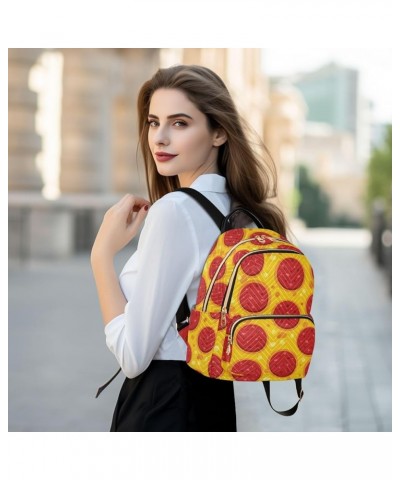 Women's Small Fashion Backpack Pizza Texture Print Ladies Travel Daypack Aesthetic Shoulder Bag 10.2×5.1×12.5 IN $15.68 Backp...