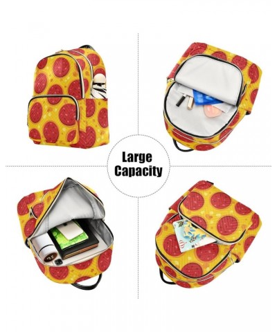 Women's Small Fashion Backpack Pizza Texture Print Ladies Travel Daypack Aesthetic Shoulder Bag 10.2×5.1×12.5 IN $15.68 Backp...