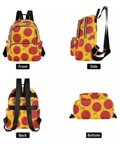 Women's Small Fashion Backpack Pizza Texture Print Ladies Travel Daypack Aesthetic Shoulder Bag 10.2×5.1×12.5 IN $15.68 Backp...