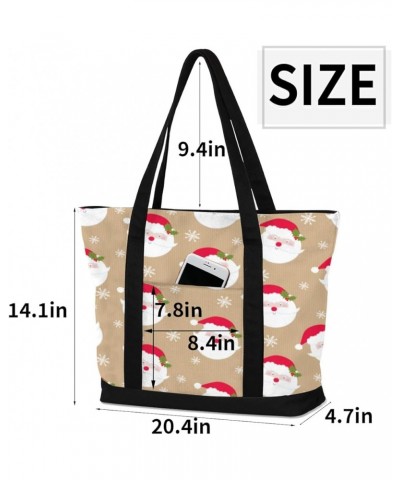 Tote Bag for Women Canvas Shoulder Bag Large Casual Handbag Lightweight Tote Bag with Zipper for Work Travel Shopping Christm...