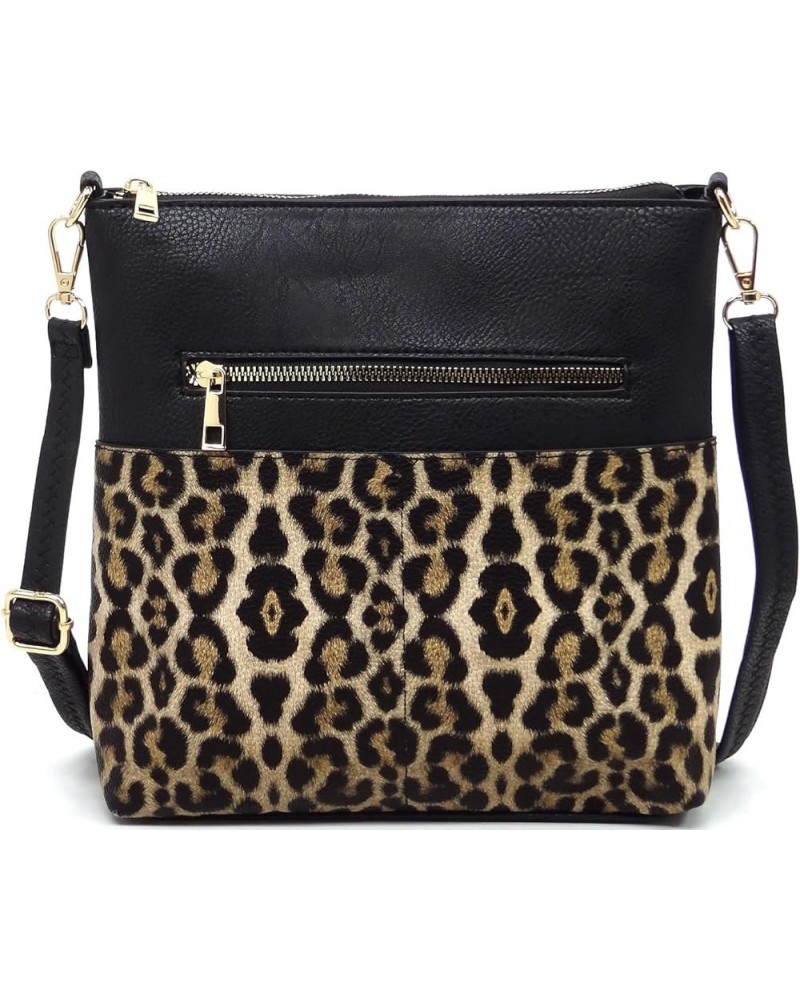 Leopard Print Crossbody Bag Animal Printed Shoulder Bag Womens Purse Satchel D-leopard $15.46 Satchels