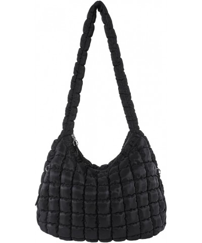 Women Stylish Commuting Bags Large Capacity Quilted Bubbles Crossbody Bag Solid Color Fashion Padded Sling Bag Puf Black $15....