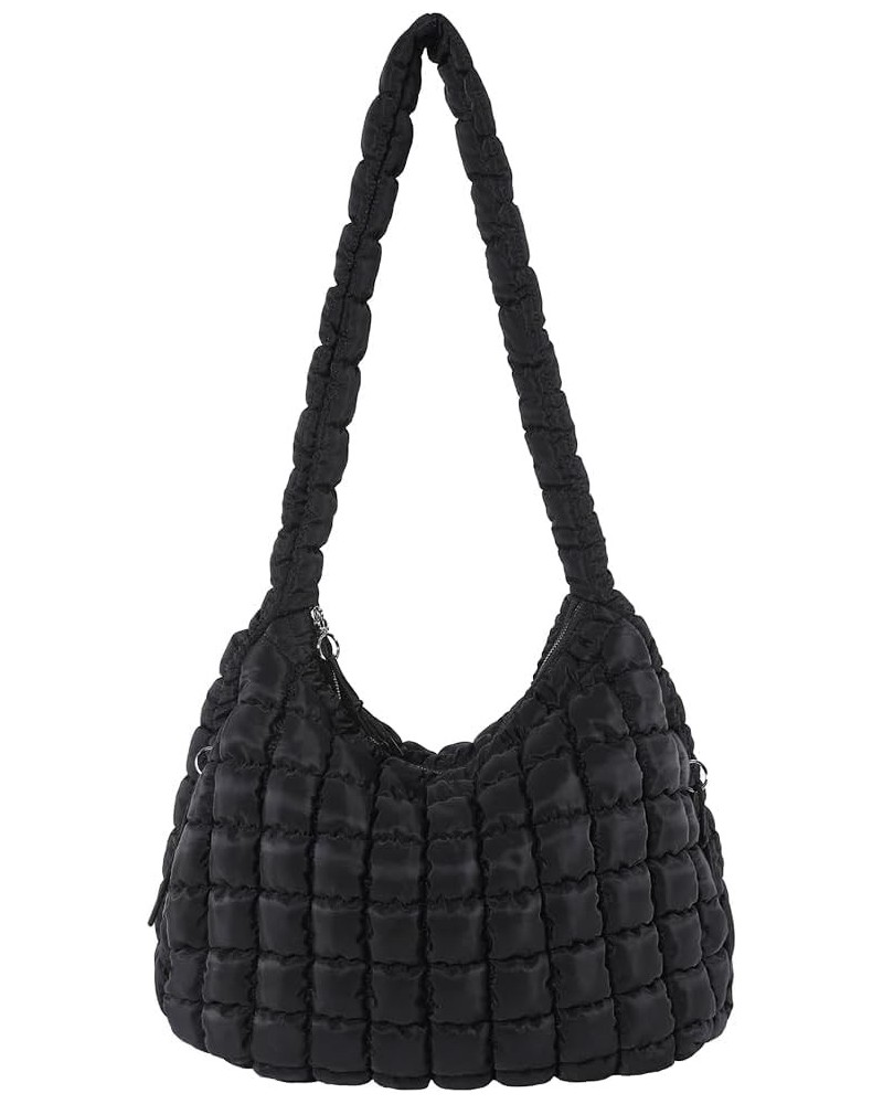 Women Stylish Commuting Bags Large Capacity Quilted Bubbles Crossbody Bag Solid Color Fashion Padded Sling Bag Puf Black $15....