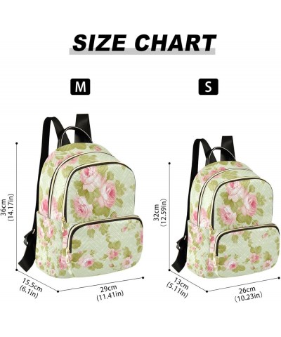 Vintage Floral Rose Ladies Fashion Backpack, Womens Travel Backpack, Utility Backpack for Women, S Vintage Floral Rose-2 Smal...