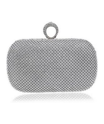 Rhinestone Evening Clutch Silver $18.80 Evening Bags