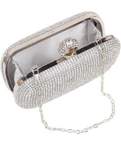 Rhinestone Evening Clutch Silver $18.80 Evening Bags