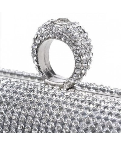 Rhinestone Evening Clutch Silver $18.80 Evening Bags