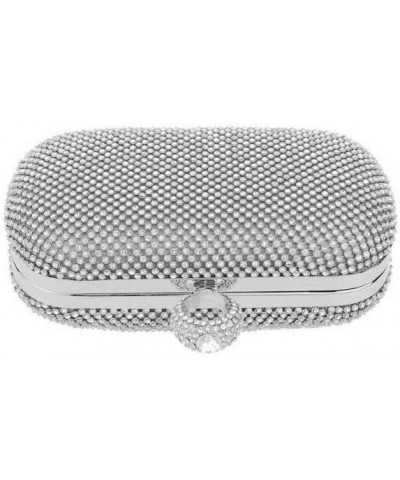 Rhinestone Evening Clutch Silver $18.80 Evening Bags