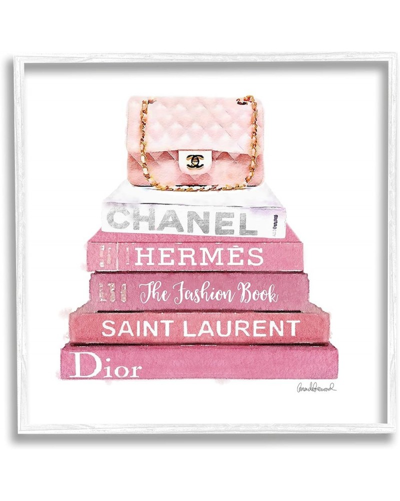 Pink Book Stack Fashion Handbag, Design by Amanda Greenwood White Framed Wall Art, 24 x 24 White Framed 17x17 $51.86 Handbags