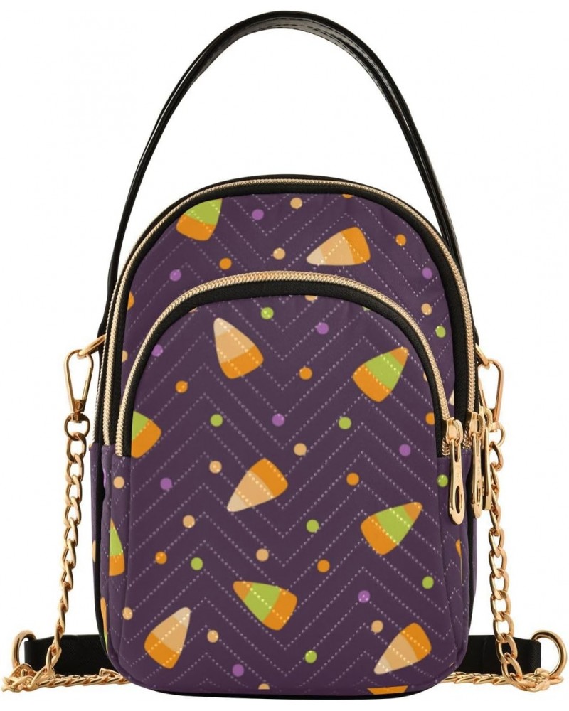 Halloween Candies Purple Crossbody Bags for Women Crossbody Bag Phone Purse with Chain Strap for Gifts $13.25 Crossbody Bags