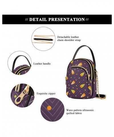 Halloween Candies Purple Crossbody Bags for Women Crossbody Bag Phone Purse with Chain Strap for Gifts $13.25 Crossbody Bags