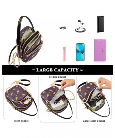 Halloween Candies Purple Crossbody Bags for Women Crossbody Bag Phone Purse with Chain Strap for Gifts $13.25 Crossbody Bags