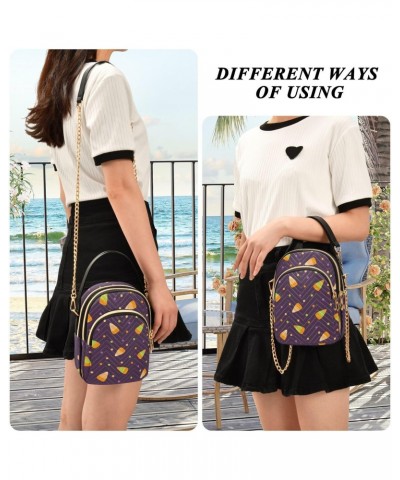 Halloween Candies Purple Crossbody Bags for Women Crossbody Bag Phone Purse with Chain Strap for Gifts $13.25 Crossbody Bags