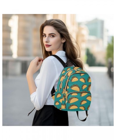 Women's Small Fashion Backpack Taco Patterns Print Ladies Travel Daypack Aesthetic Shoulder Bag 10.2×5.1×12.5 IN $18.87 Backp...