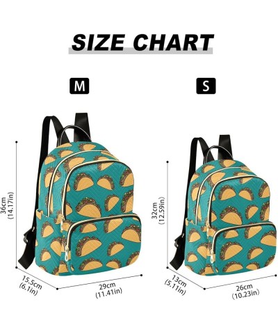 Women's Small Fashion Backpack Taco Patterns Print Ladies Travel Daypack Aesthetic Shoulder Bag 10.2×5.1×12.5 IN $18.87 Backp...