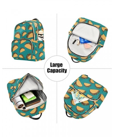 Women's Small Fashion Backpack Taco Patterns Print Ladies Travel Daypack Aesthetic Shoulder Bag 10.2×5.1×12.5 IN $18.87 Backp...