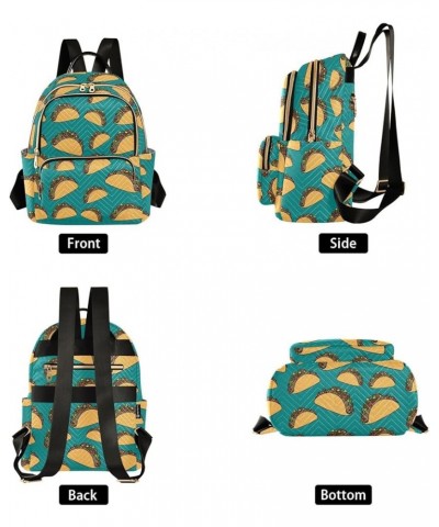 Women's Small Fashion Backpack Taco Patterns Print Ladies Travel Daypack Aesthetic Shoulder Bag 10.2×5.1×12.5 IN $18.87 Backp...