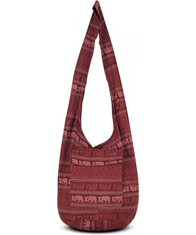 Crossbody Handbag Boho Handmade Cotton Bag For Unisex Scarlet $10.63 Shoulder Bags