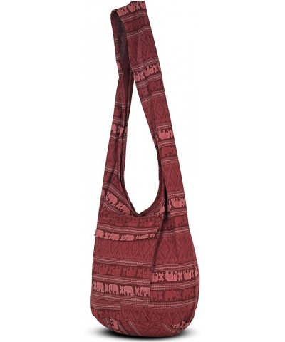 Crossbody Handbag Boho Handmade Cotton Bag For Unisex Scarlet $10.63 Shoulder Bags