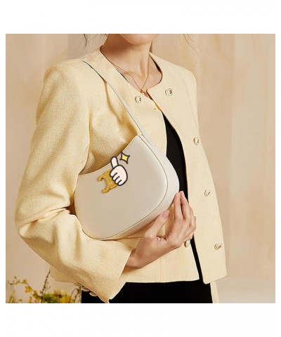 Women's Crescent Bag Designer Shoulder Bags Mini Clutch Purse Sling Crossbody Bag A-white $22.54 Shoulder Bags