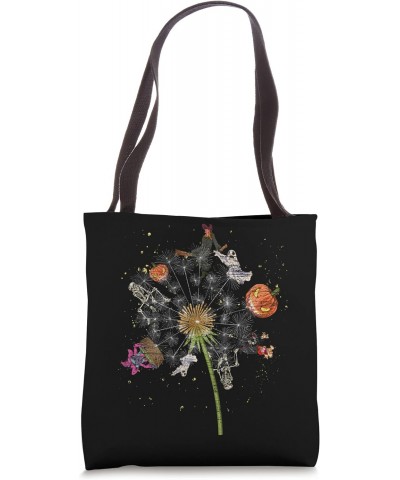 Vampire Skeleton Pumpkin Ghost Witch Dandelion Halloween Tote Bag $16.51 Totes